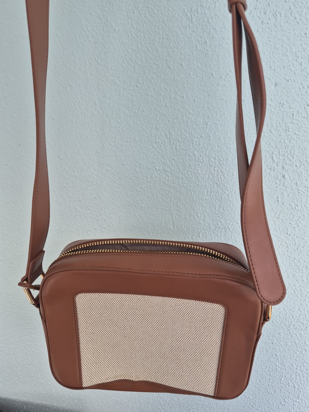 LOFT Two-Tone Brown and Cream Crossbody Bag